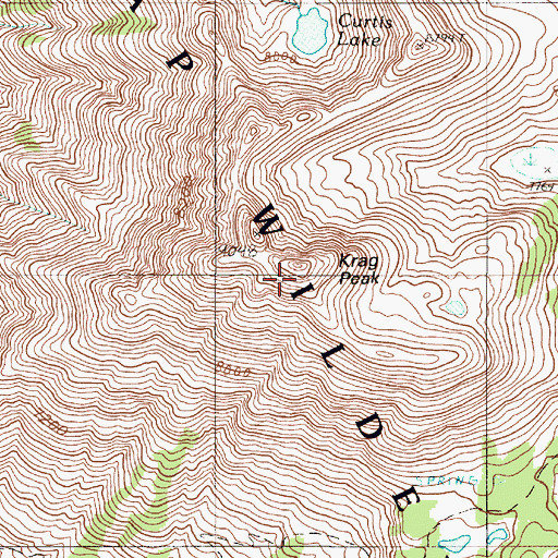 Topographic Map of Krag Peak, OR