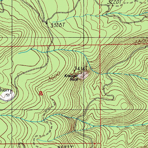 Topographic Map of Kreuger Rock, OR