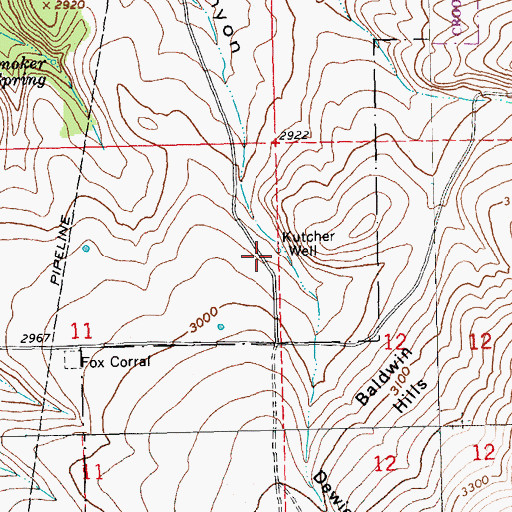 Topographic Map of Kutcher Well, OR