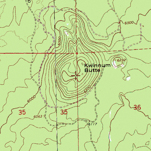 Topographic Map of Kwinnum Butte, OR