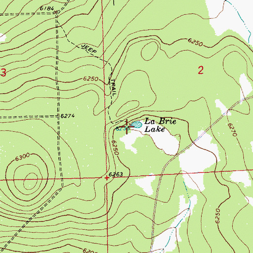 Topographic Map of La Brie Lake, OR