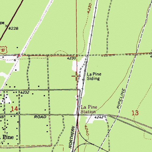 Topographic Map of La Pine Station, OR