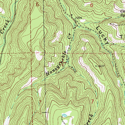 Topographic Map of Ladore Creek, OR