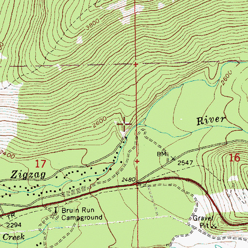 Topographic Map of Lady Creek, OR