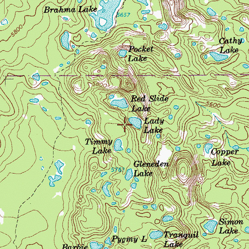 Topographic Map of Lady Lake, OR