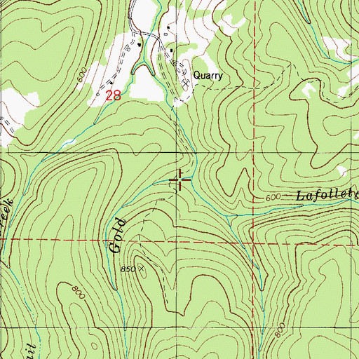 Topographic Map of Lafollett Creek, OR