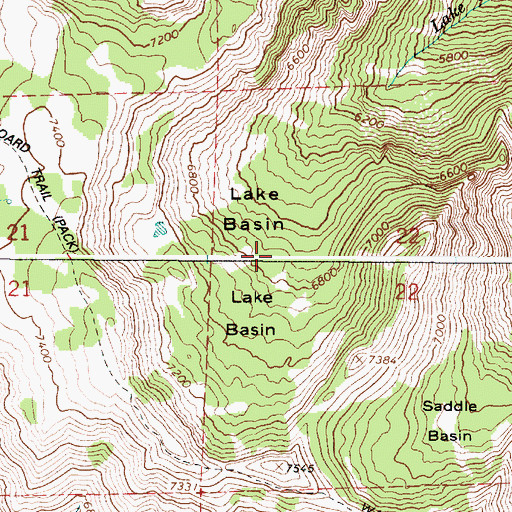 Topographic Map of Lake Basin, OR