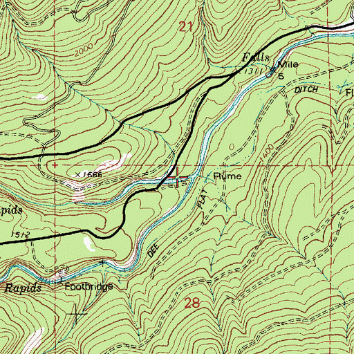 Topographic Map of Lake Branch, OR