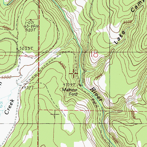 Topographic Map of Lake Camp Gulch, OR