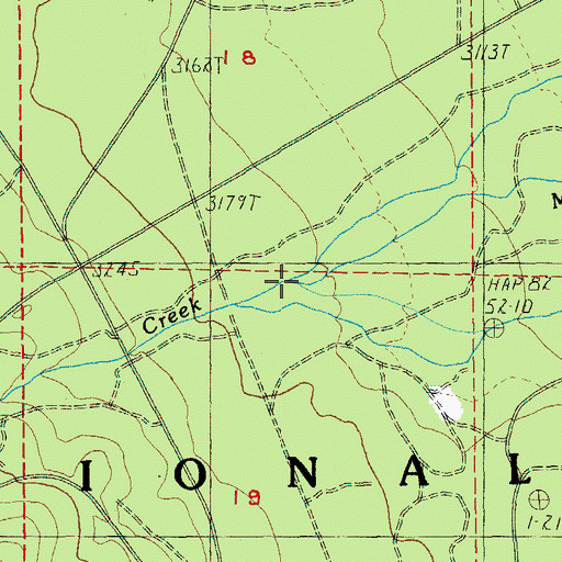 Topographic Map of Lake Creek, OR