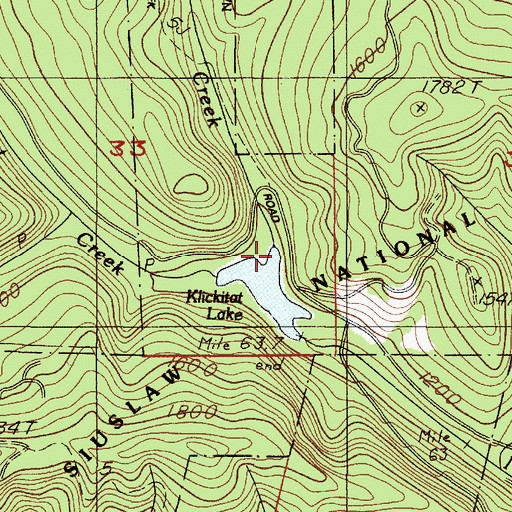 Topographic Map of Lake Creek, OR