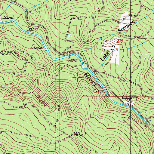 Topographic Map of Lake Creek, OR
