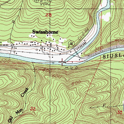 Topographic Map of Lake Creek, OR