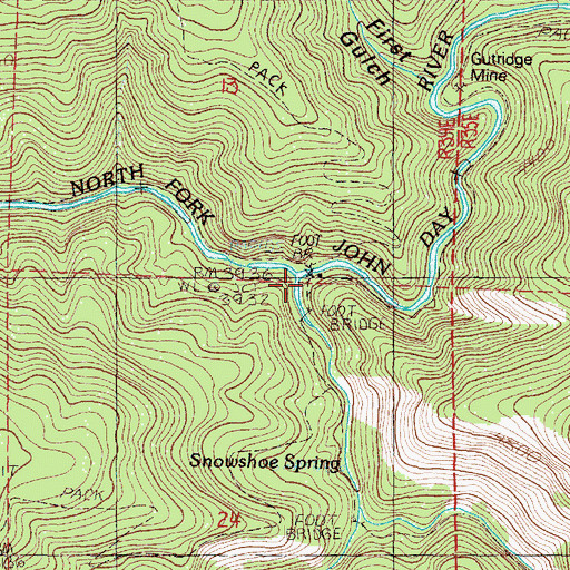 Topographic Map of Lake Creek, OR