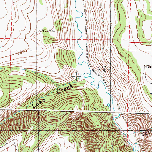 Topographic Map of Lake Creek, OR
