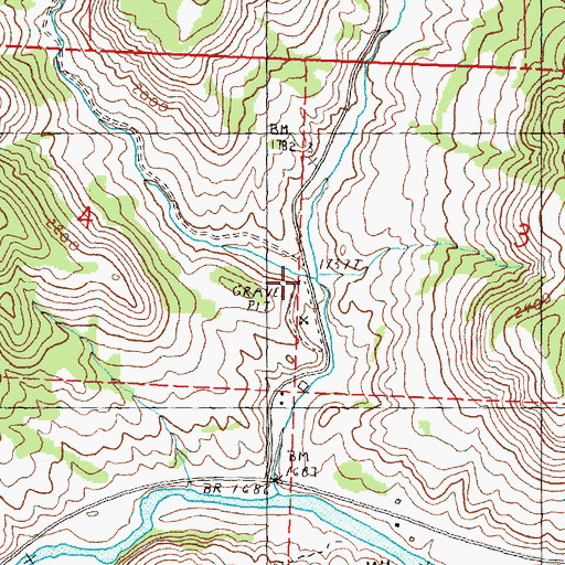 Topographic Map of Lake Creek, OR