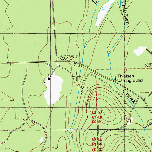 Topographic Map of Lake Creek Forest Camp, OR