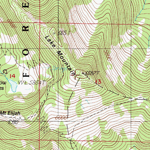 Topographic Map of Lake Mountain, OR