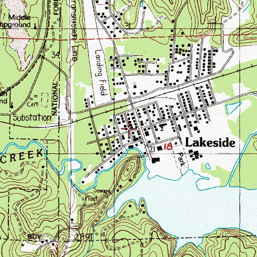 Topographic Map of Lakeside, OR