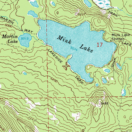 Topographic Map of Lakeside Trail, OR