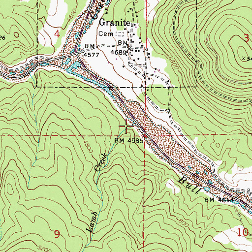 Topographic Map of Lamb Creek, OR