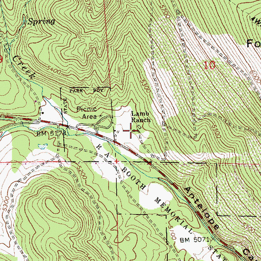 Topographic Map of Lamb Ranch, OR