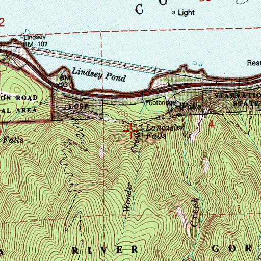 Topographic Map of Lancaster Falls, OR