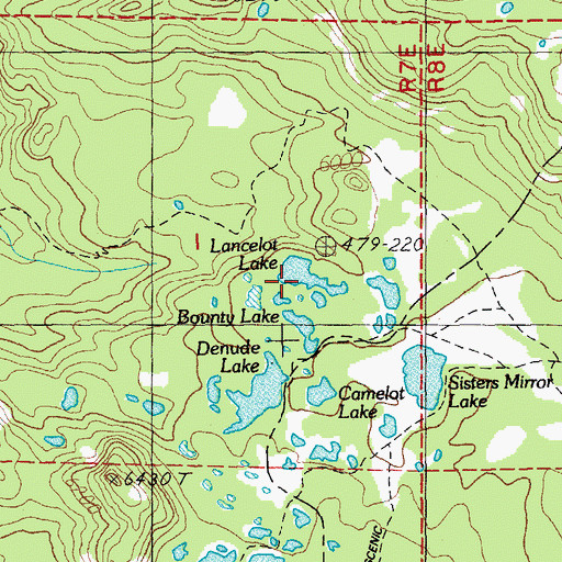 Topographic Map of Lancelot Lake, OR