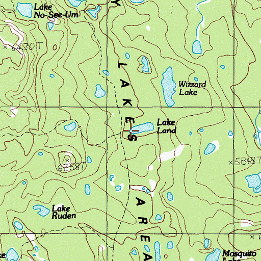 Topographic Map of Lake Land, OR