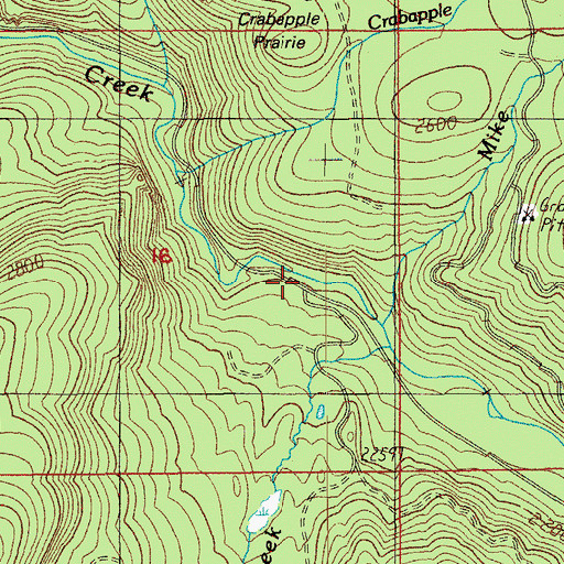 Topographic Map of Landes Creek, OR