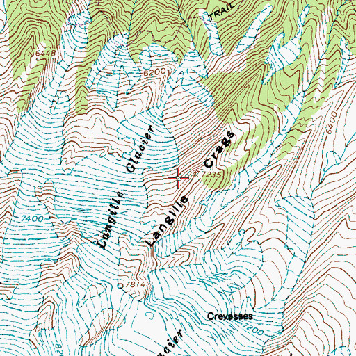 Topographic Map of Langille Crags, OR