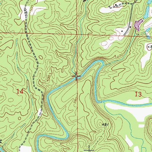 Topographic Map of Blanchet Branch, AL