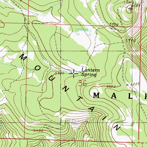 Topographic Map of Lantern Spring, OR