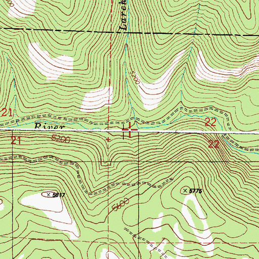Topographic Map of Larch Creek, OR