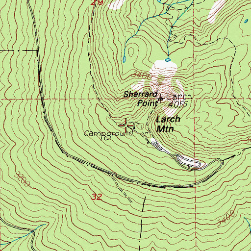 Topographic Map of Larch Mountain, OR