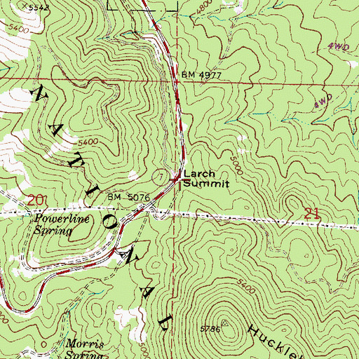 Topographic Map of Larch Summit, OR