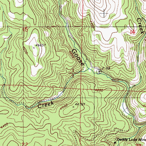 Topographic Map of Larkspur Creek, OR