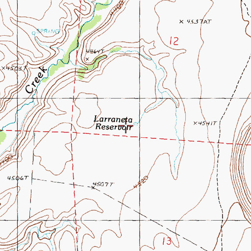 Topographic Map of Larraneta Reservoir, OR