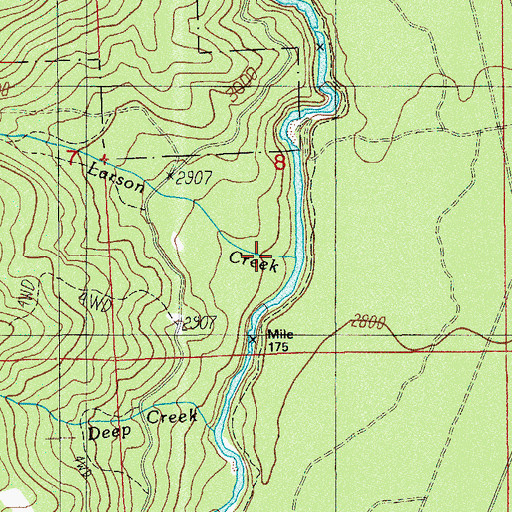 Topographic Map of Larson Creek, OR