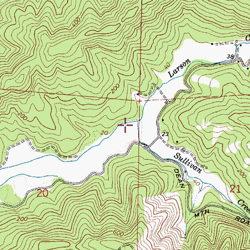 Topographic Map of Larson Creek, OR