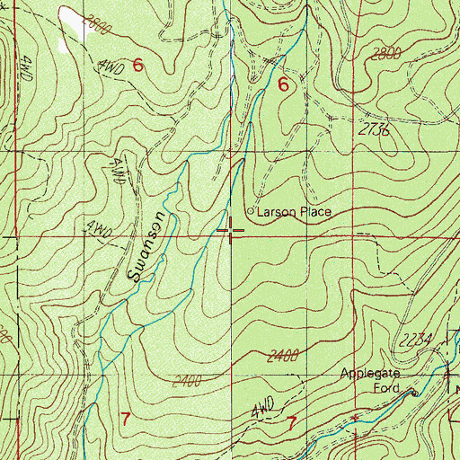 Topographic Map of Larson Place, OR