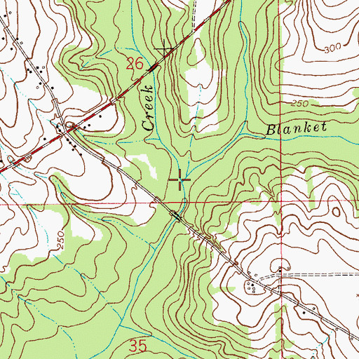 Topographic Map of Blanket Creek, AL