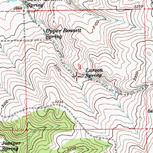 Topographic Map of Larson Spring, OR