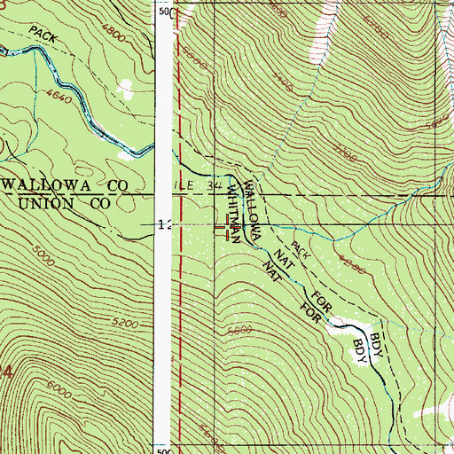 Topographic Map of Last Chance Creek, OR