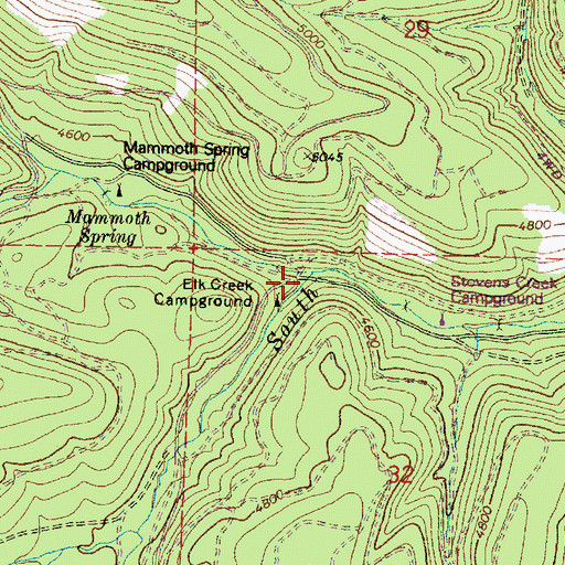 Topographic Map of Last Chance Creek, OR