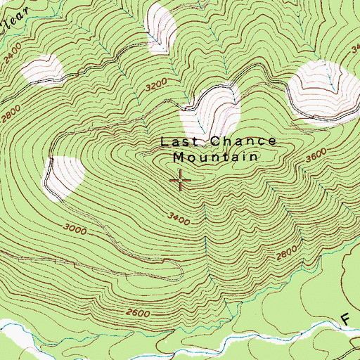 Topographic Map of Last Chance Mountain, OR