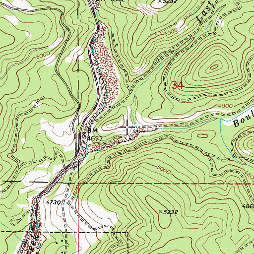 Topographic Map of Last Chance Creek, OR
