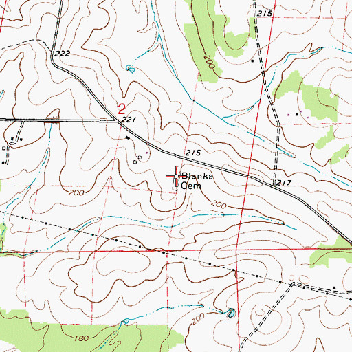 Topographic Map of Blanks Cemetery, AL