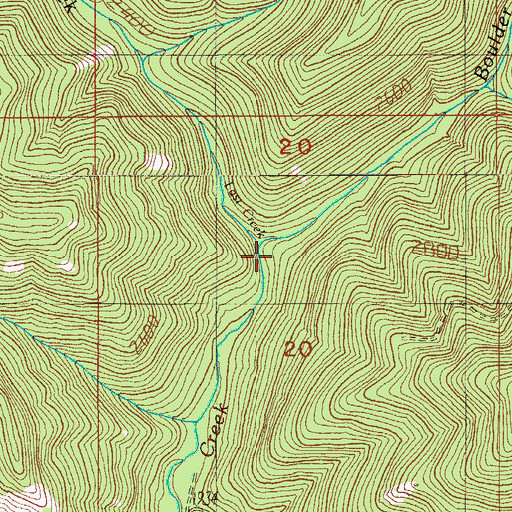 Topographic Map of Last Creek, OR