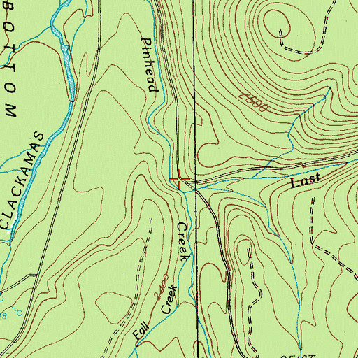 Topographic Map of Last Creek, OR
